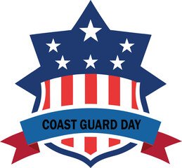 U.S. Coast Guard Day template, social media template, post, banner on a white background