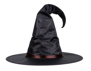 Witch’s hat with curled tip isolated on transparent background