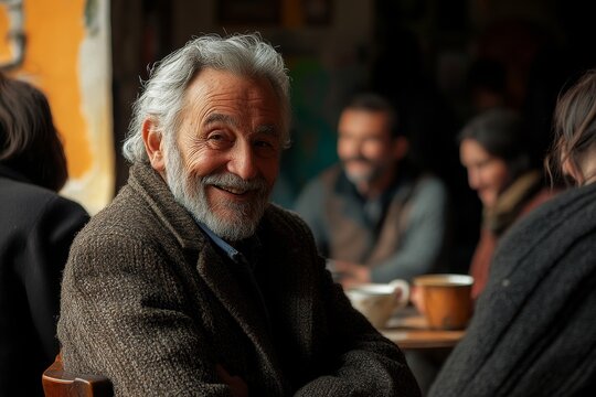 Happy men and women sitting in a circle during group therapy, engaging in conversation, highlighting the importance of emotional support and group discussion in therapeutic settings, Generative AI