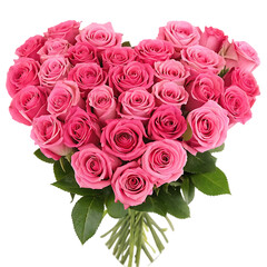Obraz premium heart shaped pink rose bouquet