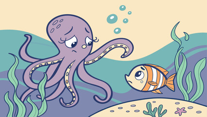 Fototapeta premium octopus and fish