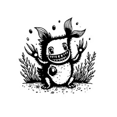 Enchanting whimsical monster character design illustration with fun and playful illustration for childrens creativity and imagination