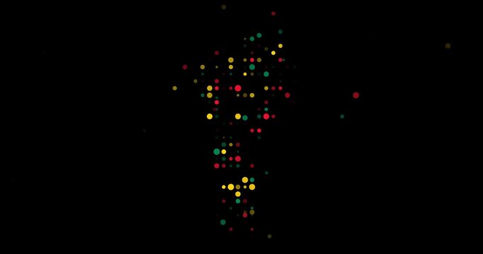 Abstract Benin Map With Falling Dots