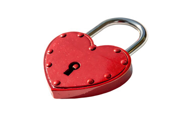 red heart love padlock lock