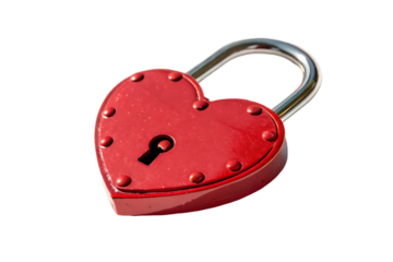 red heart love padlock lock