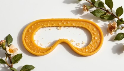 a high resolution, ultra sharp isolated sleep mask frame made from beeswax, placed on a pure white background with no shadow or minimal soft shadows only