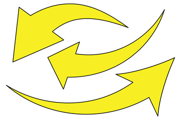 Set of long yellow curve arrow icon vector . yellow curve arrow icon set. long arrow icon set. curve arrow  isolated on white background. eps 10