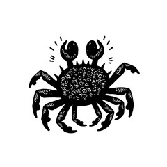 Captivating crab illustration black and white sea creature marine life art aquatic animals detailed drawing artistic representation