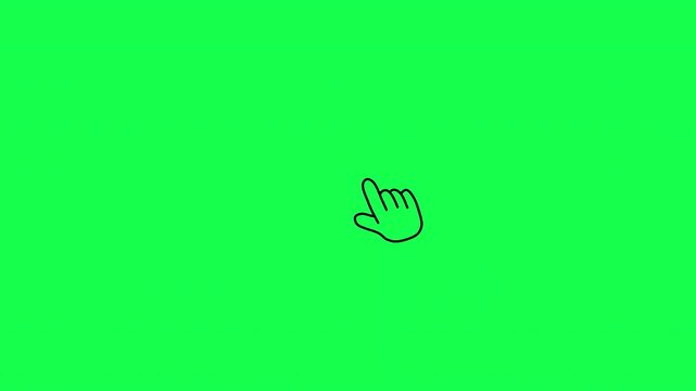 Doodle Cursor hand Animation Green Screen | Hand Drawn Click Pointer Effect