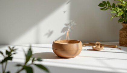 a high resolution, ultra sharp isolated aroma burner made from mushroom leather, placed on a pure white background with no shadow or minimal soft shadows only