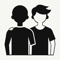 Vector illustration of a man and woman in blank t-shirts