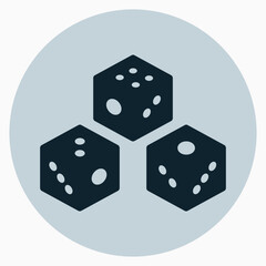 Dice Icon in glyph style. Perfect for apps, websites, UI UX, presentations, or infographics. Editable illustration file with clean design and modern design.