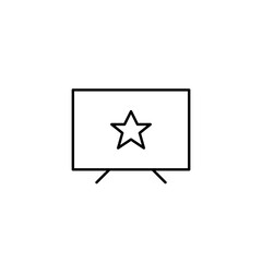 TV-set and star. Premium content, favorite broadcasts and shows. Pixel perfect, editable stroke vector icon