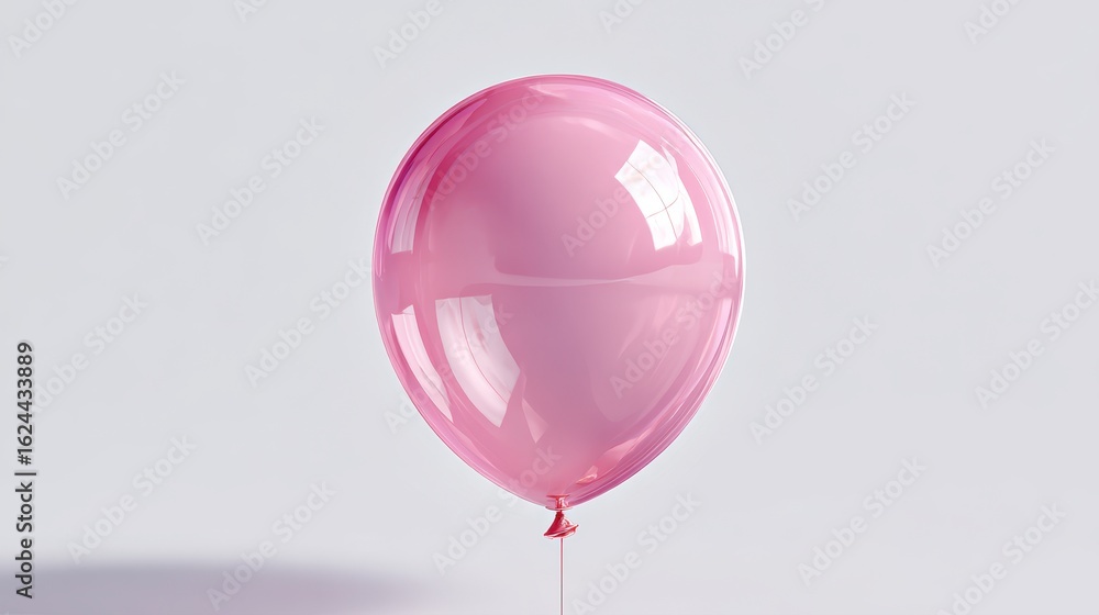 Poster a pink balloon is floating in the air. the balloon is the only object in the image