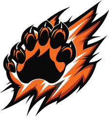 A vibrant tribal fire tattoo design illustration depicts a hot and burning orange flame with a black pattern
