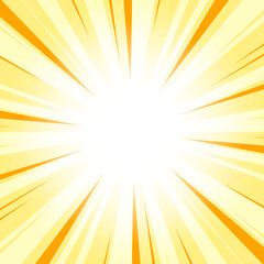 Obraz premium Abstract Bright Orange Glowing Sunburst Background. Yellow Color Glow Effect Sunburst Background for Presentation, Banner, Poster, Flyer, Sales. Pop Art Poster for Summer and Spring Theme.