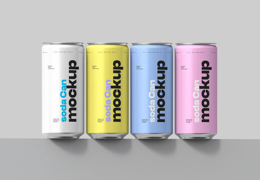 Soda Can Mockup Display