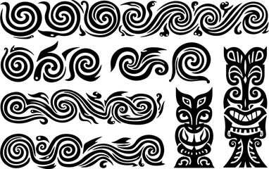 Polynesian Tribal Tattoo Pattern Set" vector bundle