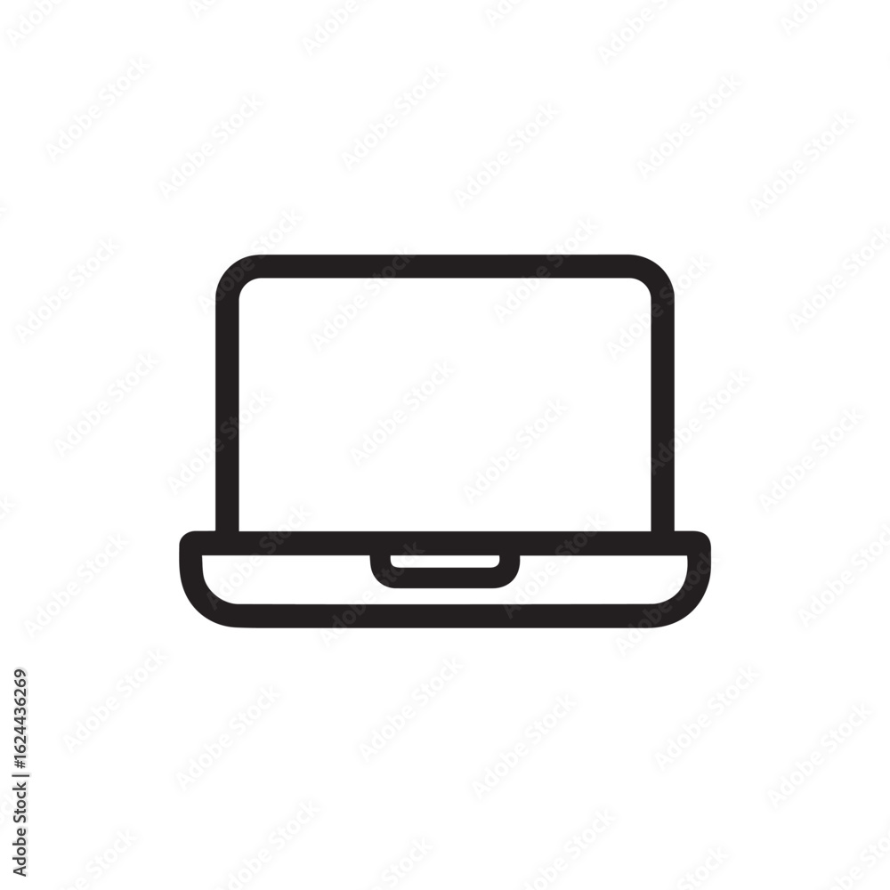 Fototapete simple laptop computer line icon. vector illustration of a modern portable notebook device for techn