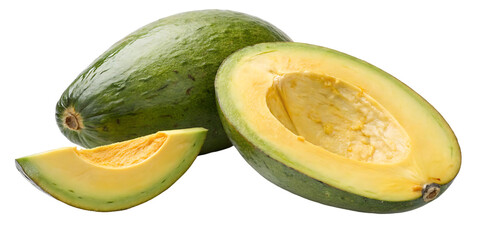 sliced avocado fruit isolated