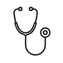 Minimalist vector symbol of a stethoscope representing medical care and healthcare diagnosis.