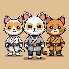 Vector set of children, a boy and a girl, playing with their cartoon dog and cat with a fun smile