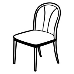 Minimalist dining chair – black line art
