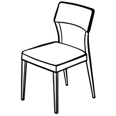 Minimalist dining chair – black line art
