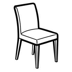 Minimalist dining chair – black line art