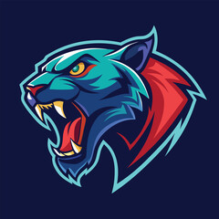 Black silhouette of a wild wolf head mascot, tribal vector tattoo design