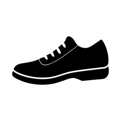 Side view shoe silhouette icon great for footwear and style illustrations with transparent background