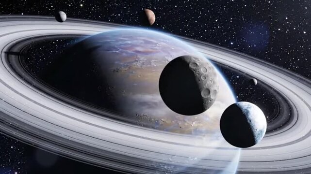 Moons Moving Through Ring Shadows Orbital Harmony