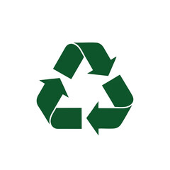 Obraz premium Green recycling symbol on a white background, an eco-friendly icon for environmental conservation