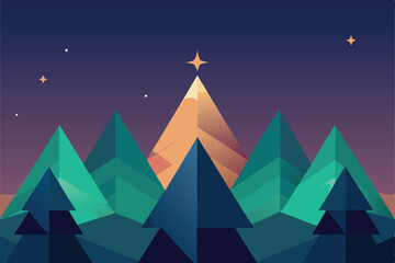 Fototapeta premium festive geometric background with christmas trees .eps