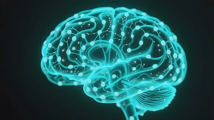 Illuminated Brain with Neural Connections