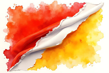 flag of Bhutan with watercolor. water color painting