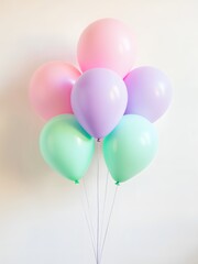 Pastel Balloons in a Soft Room