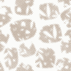 artistic art  floral halftone beige white  abstract shapes seamless patterns geometric trendy retro style. fabric point textured  abstract stripes seamless patterns geo vector