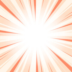 Dark Pastel Orange Abstract Glowing Sunburst Background. Yellow Color Glow Effect Sunburst Background for Presentation, Banner, Poster, Flyer, Sales. Pop Art Poster for Summer and Spring Theme.