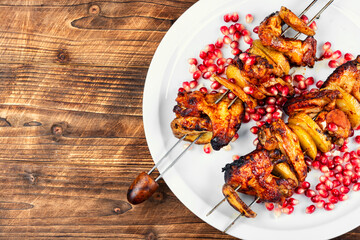 Delicious chicken skewers.