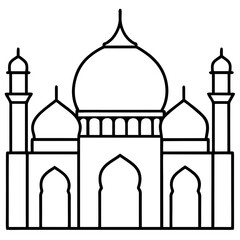 Minimal Mosque Line Art Vector