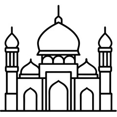 Minimal Mosque Line Art Vector