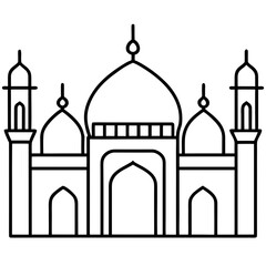 Minimal Mosque Line Art Vector