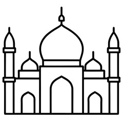 Minimal Mosque Line Art Vector