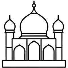Minimal Mosque Line Art Vector