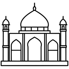 Minimal Mosque Line Art Vector