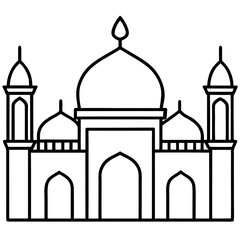 Minimal Mosque Line Art Vector