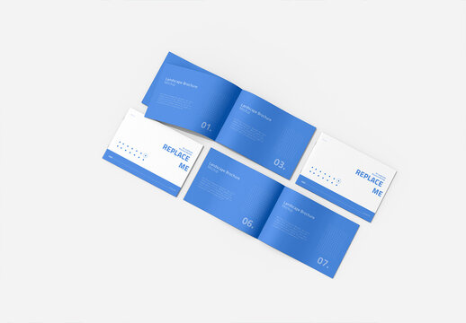 Brochure Mockup Flat Lay