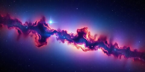 Fototapeta premium Vibrant nebula, sparkling stars, cosmic dust, Milky Way galaxy, infinite universe, background, colorful nebula