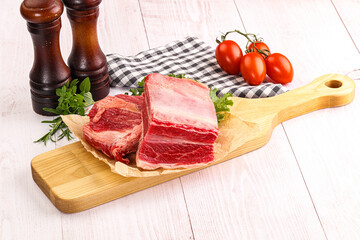 Raw beef rib for cooking